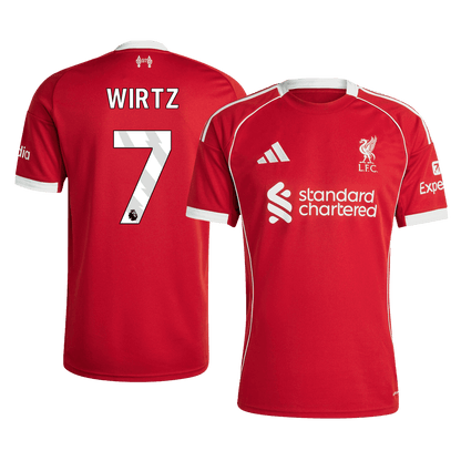 WIRTZ #7 Liverpool Mens Home Soccer Jersey 2025/26 Red