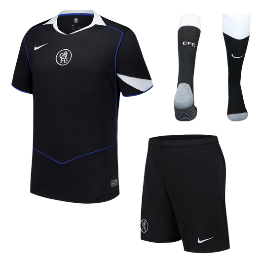 Chelsea Mens Third Away Soccer Full Set 2025/26 Black