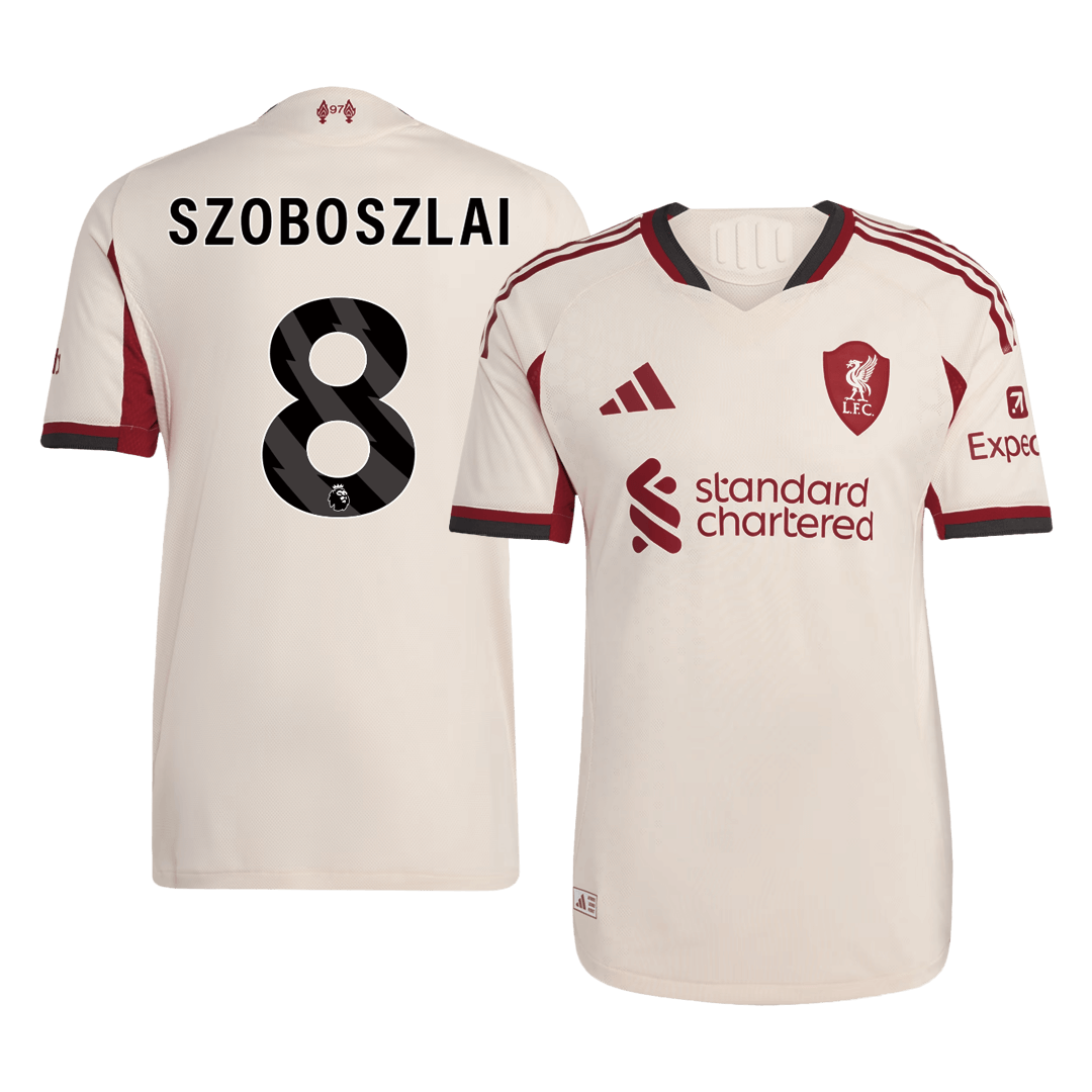 SZOBOSZLAI #8 Liverpool Mens Away Soccer Jersey 2025/26 White - Player Version