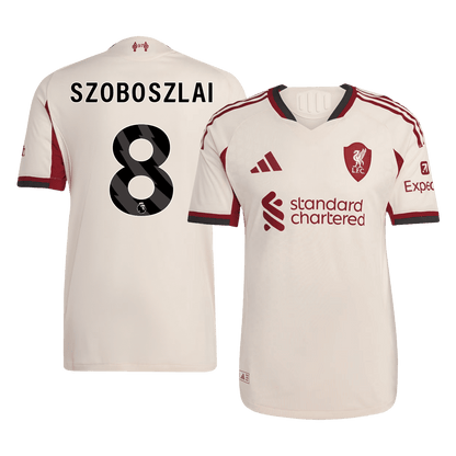 SZOBOSZLAI #8 Liverpool Mens Away Soccer Jersey 2025/26 White - Player Version