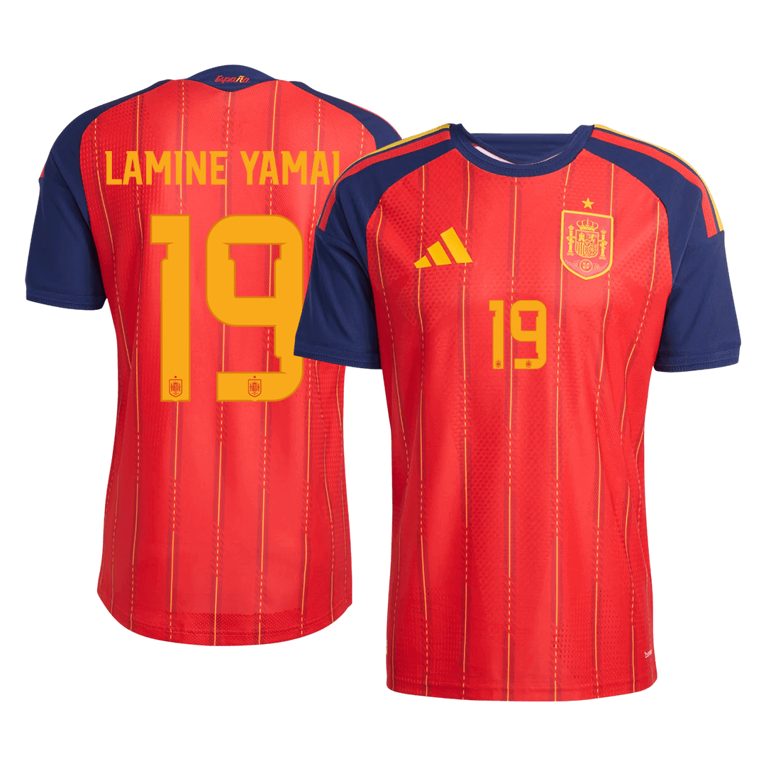 LAMINE YAMAL #19 Spain Mens Home Soccer Jersey World Cup 2026 Red - Player Version