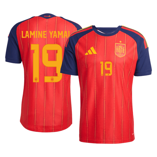 LAMINE YAMAL #19 Spain Mens Home Soccer Jersey World Cup 2026 Red - Player Version