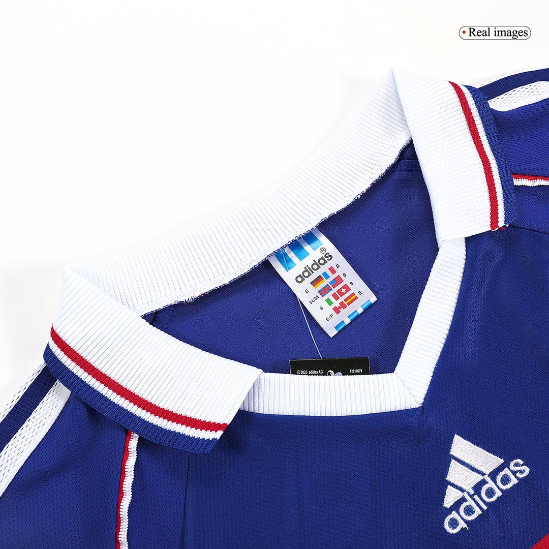 Retro ZIDANE #10 France Mens Home Soccer Jersey World Cup 1998 Blue