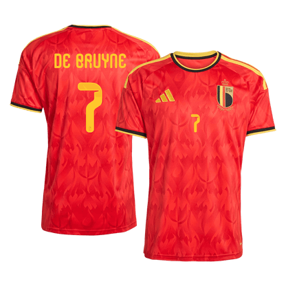 DE BRUYNE #7 Belgium Mens Home Soccer Jersey World Cup 2026 Red