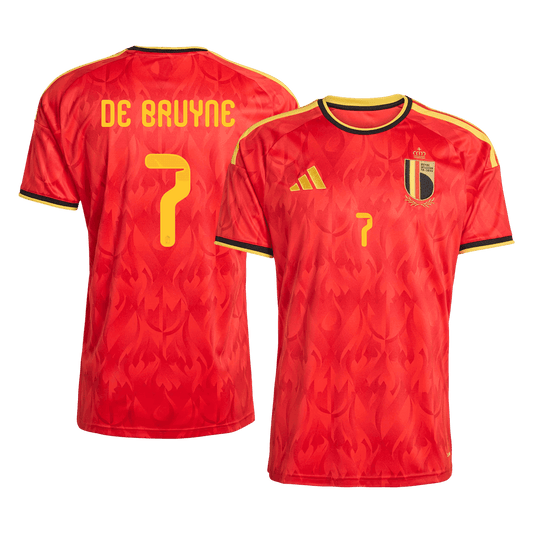 DE BRUYNE #7 Belgium Mens Home Soccer Jersey World Cup 2026 Red