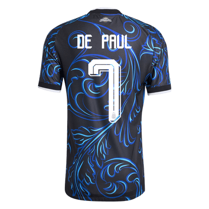 DE PAUL #7 Argentina Mens Away Soccer Jersey World Cup 2026 Black - Player Version