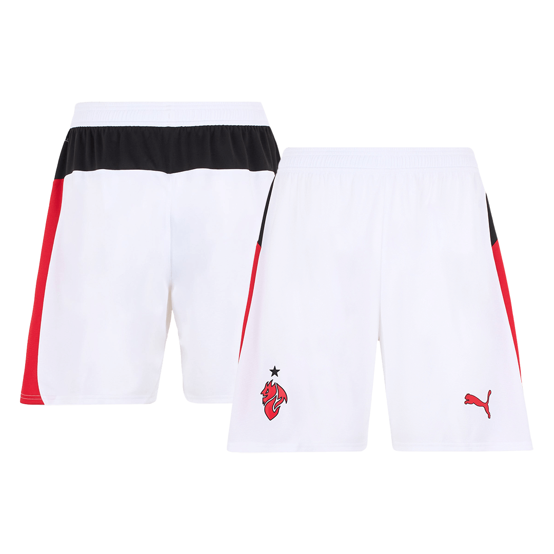 AC Milan Mens Away Soccer Shorts 2025/26 White