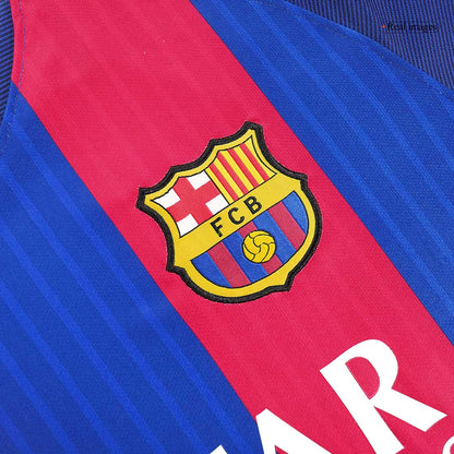 Retro Barcelona Mens Home Soccer Jersey 2016/17 Red&Blue