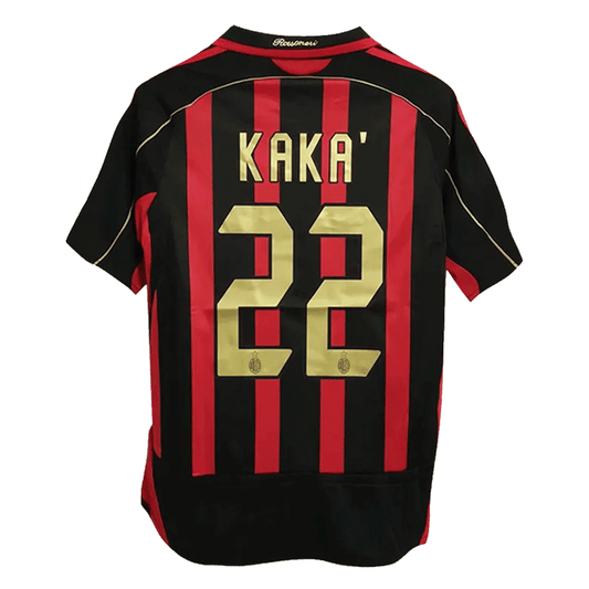 Retro KAKA' #22 AC Milan Mens Home Soccer Jersey 2006/07 Red&Black