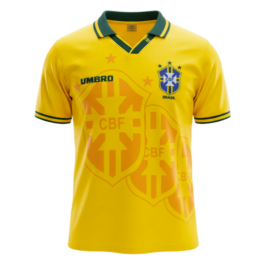 Retro Brazil Mens Home Soccer Jersey 1994 Yellow