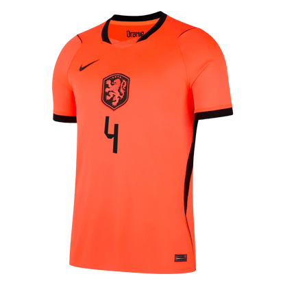 VIRGIL #4 Netherlands Mens Home Soccer Jersey World Cup 2026 Orange