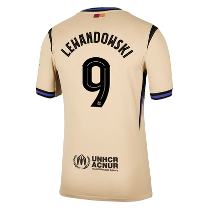 LEWANDOWSKI #9 Barcelona Mens Away Soccer Jersey UCL 2025/26 Yellow