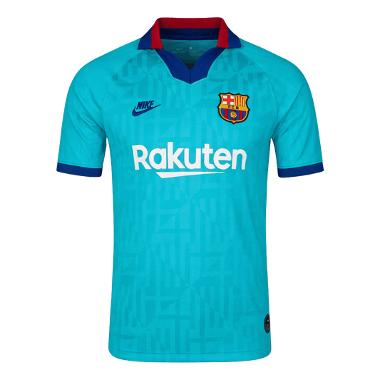 Retro Barcelona Mens Third Away Soccer Jersey 2019/20 Teal