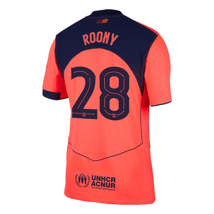 ROONY #28 Barcelona Mens Third Away Soccer Jersey 2025/26 Orange - Player Version