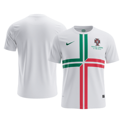 Retro Portugal Mens Away Soccer Jersey 2012 White