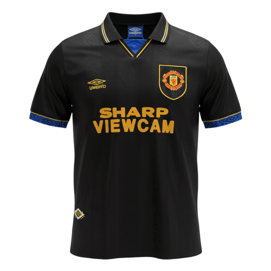 Retro Manchester United Mens Away Soccer Jersey 1993/94 Black