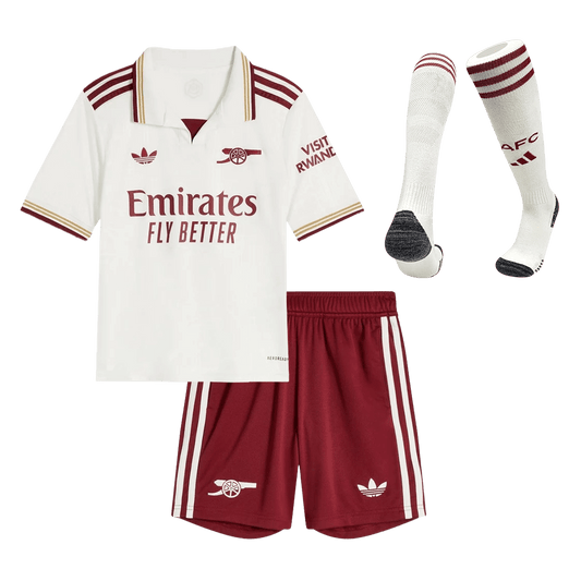 Arsenal Kids Third Away Soccer Full Set 2025/26 White