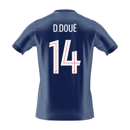 D.DOUÉ #14 PSG Mens Home Soccer Jersey 2025/26 Navy [PREMIUM]