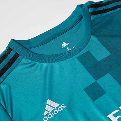 Retro Real Madrid Mens Third Away Soccer Jersey 2017/18 Blue