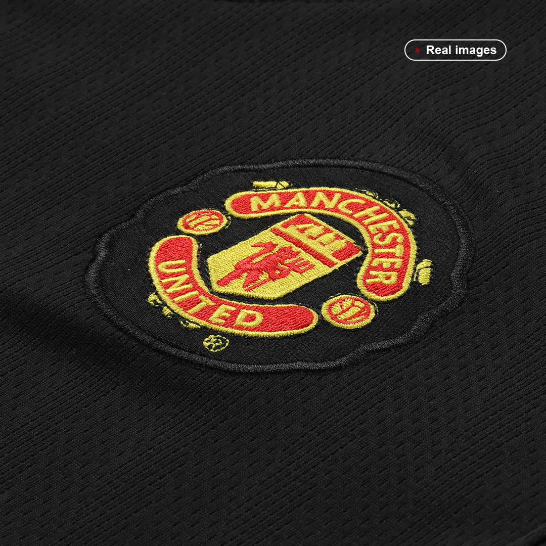 Retro SCHOLES #18 Manchester United Mens Away Soccer Jersey 2007/08 Black