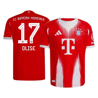 OLISE #17 Bayern Munich Mens Home Soccer Jersey 2025/26 Red - Player Version