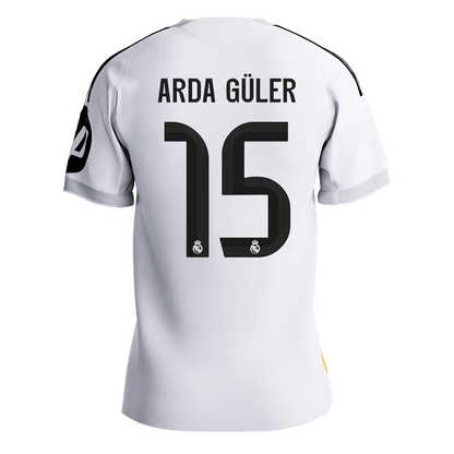 ARDA GÜLER #15 Real Madrid Mens Home Soccer Jersey 2025/26 White - Player Version [PREMIUM]
