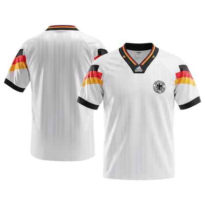 Retro Germany Mens Home Soccer Jersey 1992 White