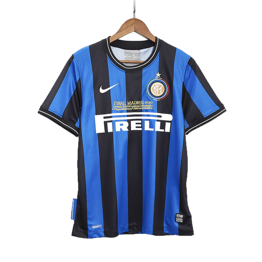 Retro Inter Milan Mens Home Soccer Jersey UCL Final UCL 2009/10 Black&Blue