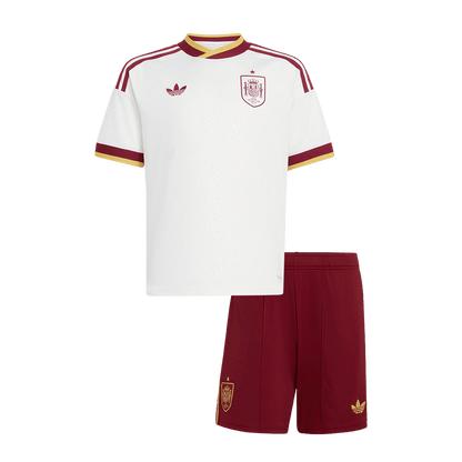 Spain Kids Away Soccer Kit 2026 White
