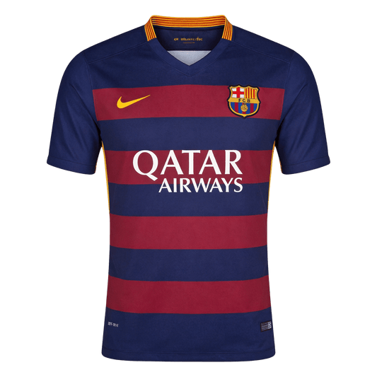 Retro Barcelona Mens Home Soccer Jersey 2015/16 Blue&Garnet
