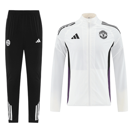 Manchester United Mens Training Tracksuit Kit 2025/26 White