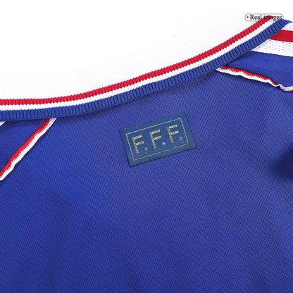 Retro France Mens Home Soccer Jersey World Cup 1998 Blue