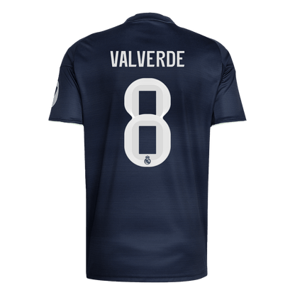 VALVERDE #8 Real Madrid Mens Away Soccer Jersey 2025/26 Navy [PREMIUM]