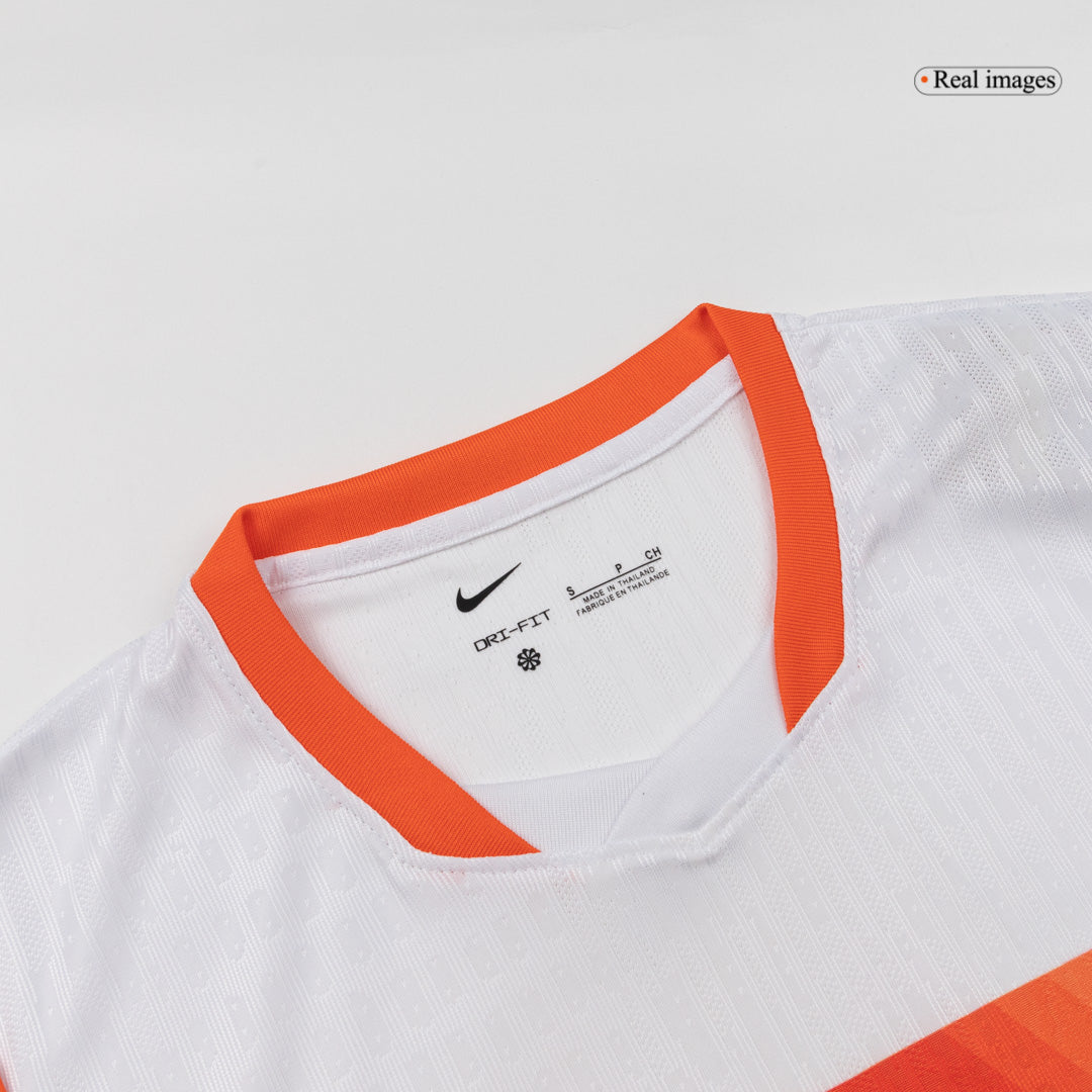 Netherlands Mens Away Soccer Jersey World Cup 2026 White - Player Version
