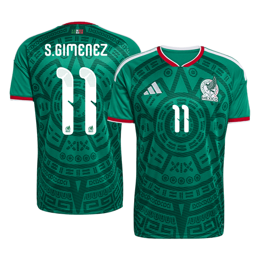 S.GIMENEZ #11 Mexico Mens Home Soccer Jersey World Cup 2026 Green [PREMIUM]