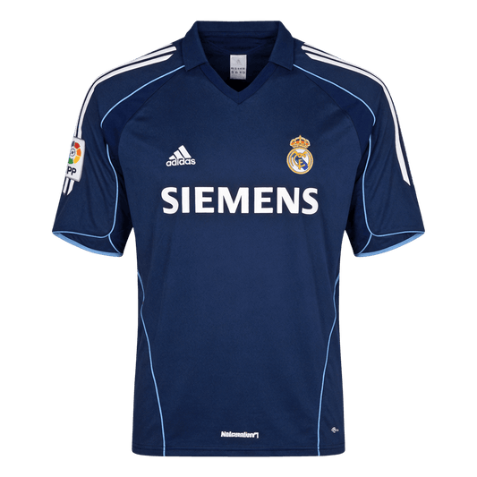 Retro Real Madrid Mens Away Soccer Jersey 2005/06 Navy