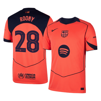 ROONY #28 Barcelona Mens Third Away Soccer Jersey 2025/26 Orange