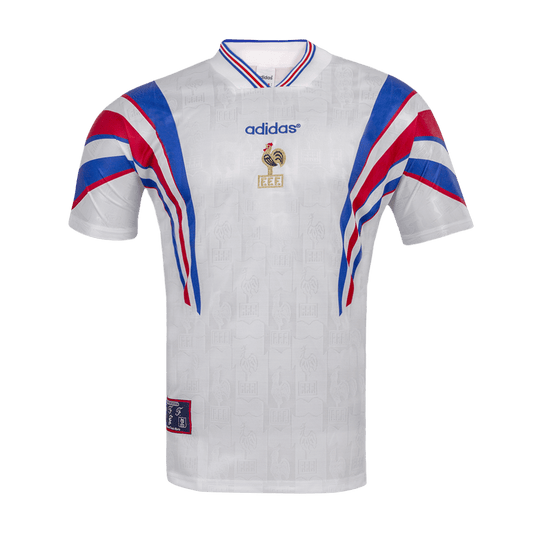 Retro France Mens Away Soccer Jersey 1996 White