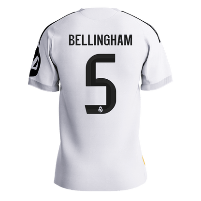 BELLINGHAM #5 Real Madrid Mens Home Soccer Jersey 2025/26 White - Player Version [PREMIUM]