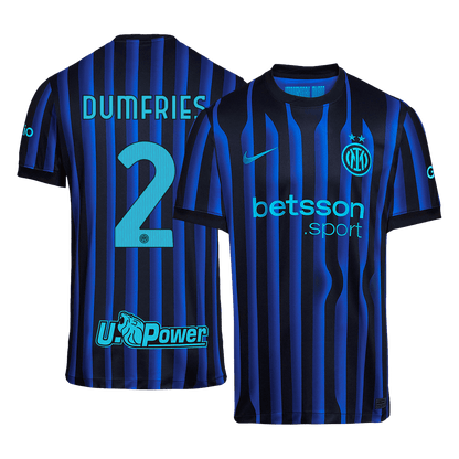DUMFRIES #2 Inter Milan Mens Home Soccer Jersey 2025/26 Blue&Black