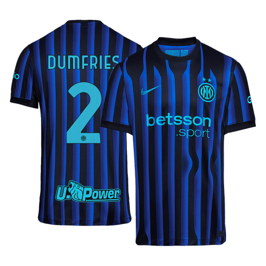 DUMFRIES #2 Inter Milan Mens Home Soccer Jersey 2025/26 Blue&Black