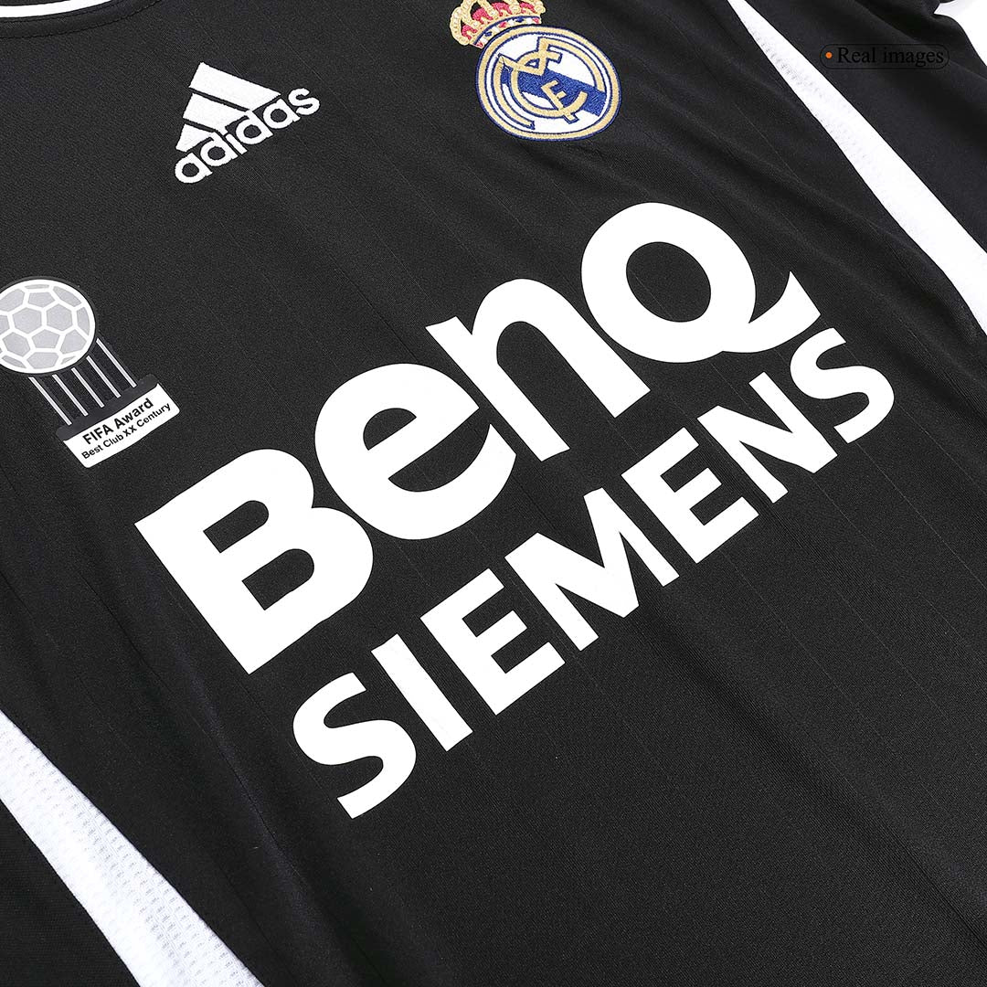 Retro RAUL #7 Real Madrid Mens Away Soccer Jersey 2006/07 Black