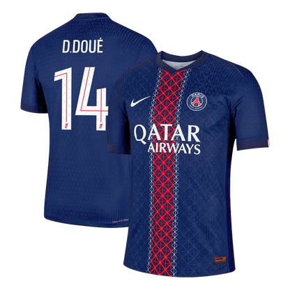 D.DOUÉ #14 PSG Mens Home Soccer Jersey 2025/26 Navy - Player Version