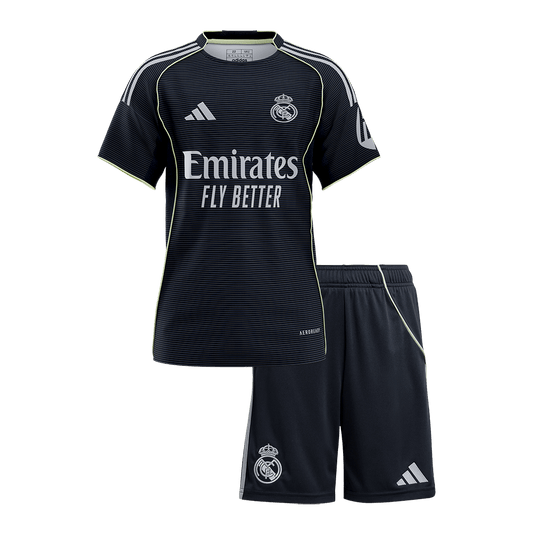 Real Madrid Kids Away Soccer Kit 2025/26 Navy [PREMIUM]