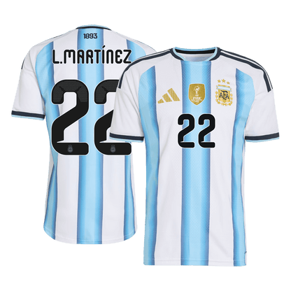 L.MARTÍNEZ #22 Argentina Mens Home Soccer Jersey World Cup 2026 Blue&White - Player Version
