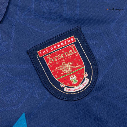 Retro Arsenal Mens Away Soccer Jersey 1995 Blue
