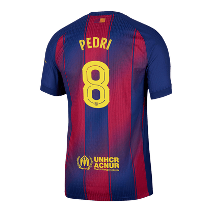 PEDRI #8 Barcelona Mens Home Soccer Jersey UCL 2025/26 Red&Blue - Player Version