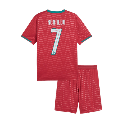 RONALDO #7 Portugal Kids Home Soccer Kit World Cup 2026 Red [PREMIUM]