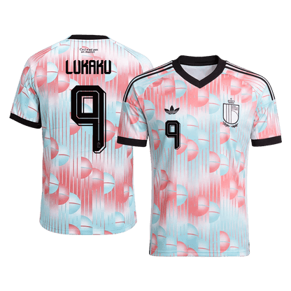 LUKAKU #9 Belgium Mens Away Soccer Jersey World Cup 2026 Blue&Pink