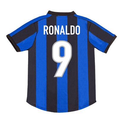 Retro RONALDO #9 Inter Milan Mens Home Soccer Jersey 1999/00 Blue&Black